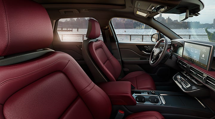The available Perfect Position front seats in the 2024 Lincoln Corsair® SUV are shown. | Hooks Lincoln in Fort Worth TX