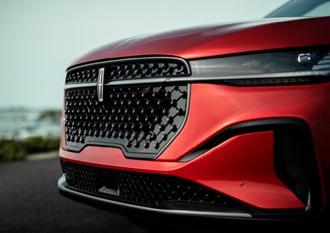 The sleek grille of a 2024 Lincoln Nautilus® SUV with the available Jet Appearance Package makes a bold statement. | Hooks Lincoln in Fort Worth TX