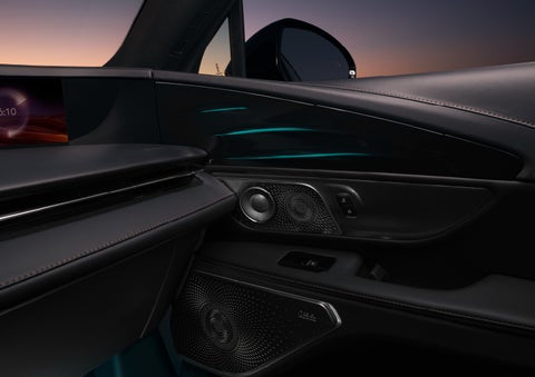 Selectable ambient lighting glows in the passenger door panel. | Hooks Lincoln in Fort Worth TX