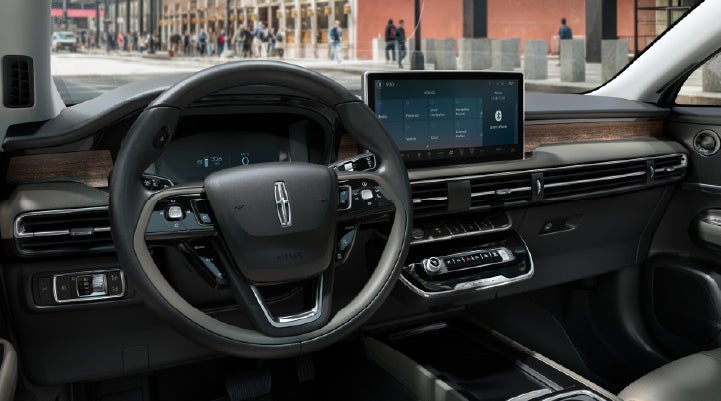 The center display of the 2026 Lincoln Corsair® SUV is showcased with its SYNC® 4 capabilities highlighted. | Hooks Lincoln in Fort Worth TX