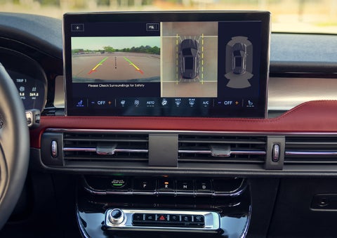 The large 13.2” SYNC® 4 center display featuring 360-Degree Camera of a 2026 Lincoln Corsair® SUV is shown.| Hooks Lincoln in Fort Worth TX