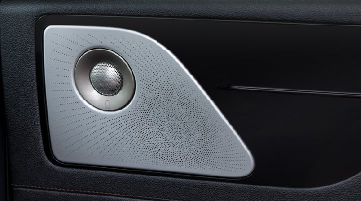 A close-up view of the available Revel® Ultima 3D Audio System. | Hooks Lincoln in Fort Worth TX